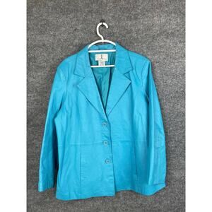 JL Studio Leather Jacket Women's Size 20 Blue